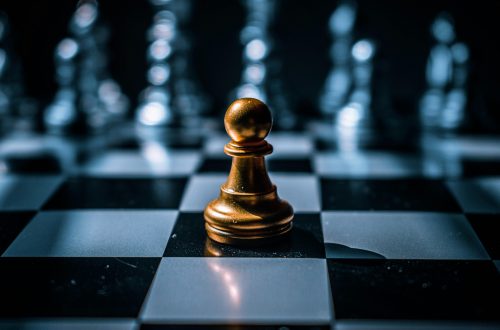 Gold Chess Piece On Board
